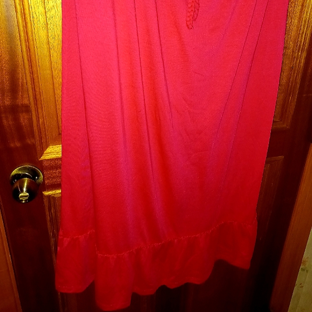 Plus Sleeveless, Red, Flounce Hem Maxi Dress Sz.2X=20 - Picture 3 of 4